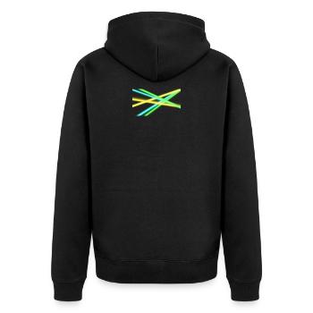 Neon - Unisex Premium Bio Zip Hoodie - Schwarz - Hinten - Nico (187cm)