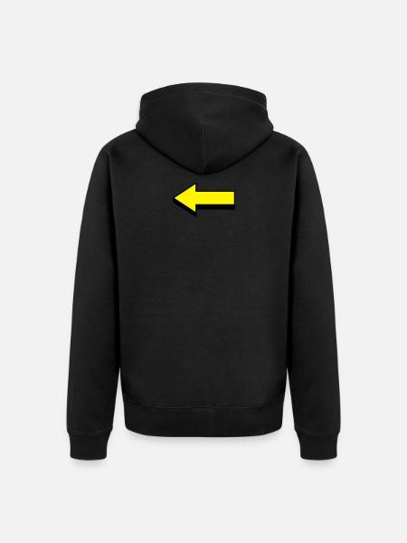 arrow - Unisex Premium Organic Zip Hoodie - black