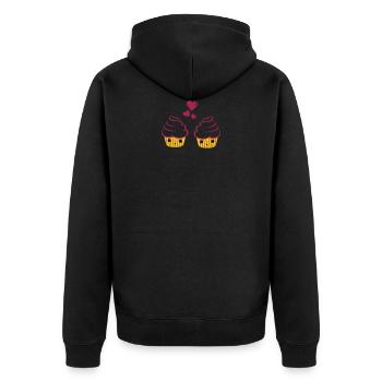 amour de petit gâteau sucré - Veste à capuche bio Premium Unisexe - noir - Dos - Nico (187cm)
