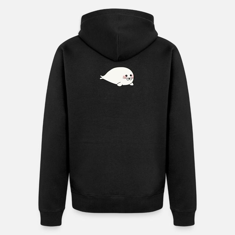 Cute seal bébé / phoque douce - Veste à capuche bio Premium Unisexe - noir