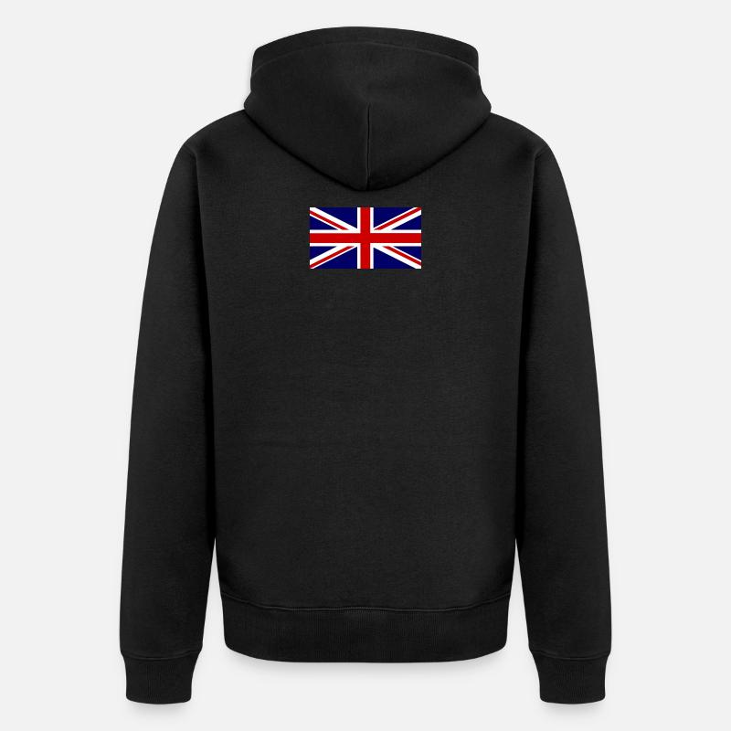 Masque du drapeau britannique - Veste à capuche bio Premium Unisexe - noir