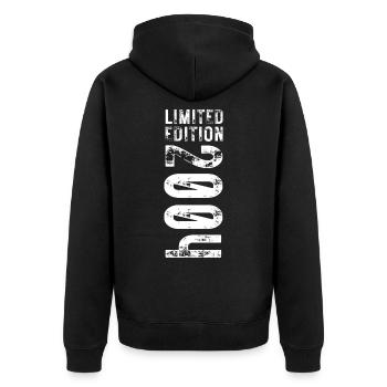 limited edition 2004 18. Geburtstag - Unisex Premium Bio Zip Hoodie - Schwarz - Hinten - Nico (187cm)