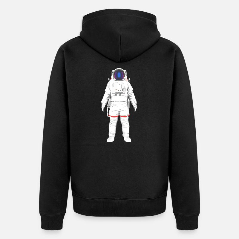 Astronaute planant dans l’espace - Veste à capuche bio Premium Unisexe - noir