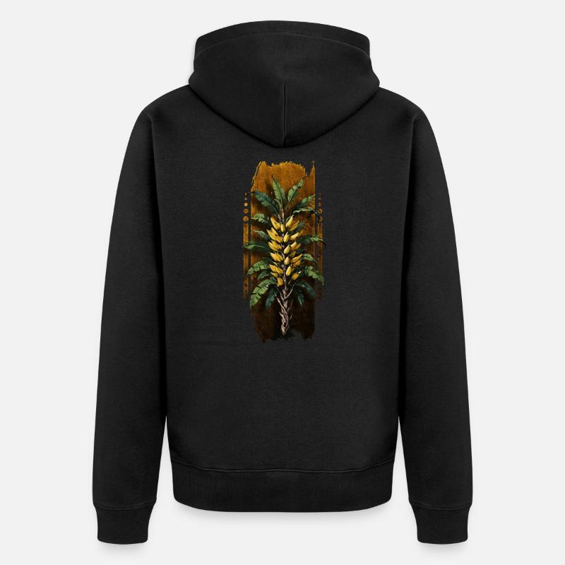 Majesté tropicale : Bananier - Veste à capuche bio Premium Unisexe - noir