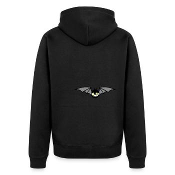 Fledermaus - Unisex Premium Bio Zip Hoodie - Schwarz - Hinten - Nico (187cm)