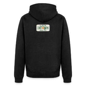 Floride ih8wrk usa sunshine state i hate work - Veste à capuche bio Premium Unisexe - noir - Dos - Nico (187cm)