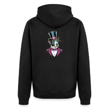 Chien dans un costume - Veste à capuche bio Premium Unisexe - noir - Dos - Nico (187cm)