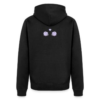 pigs in love - Unisex Premium Bio Zip Hoodie - Schwarz - Hinten - Nico (187cm)
