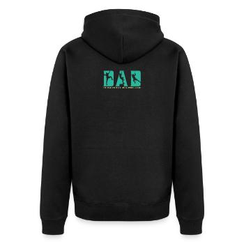 Boulder Dad The Man The Myth The Climbing Legend - Unisex Premium Organic Zip Hoodie - black - Back - Nico (187cm)