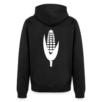 Corn symbol - Unisex Premium Organic Zip Hoodie - black - Back - Nico (187cm)