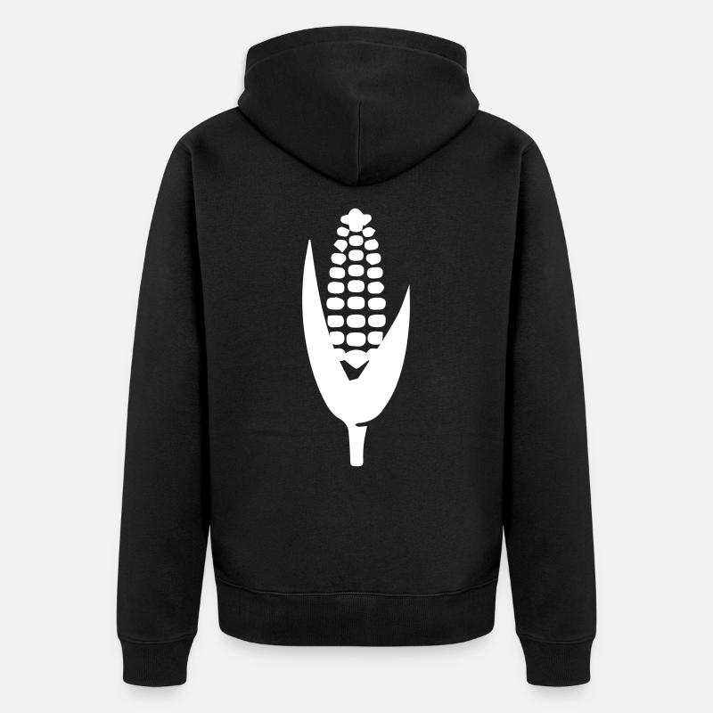 Symbole du maïs - Veste à capuche bio Premium Unisexe - noir