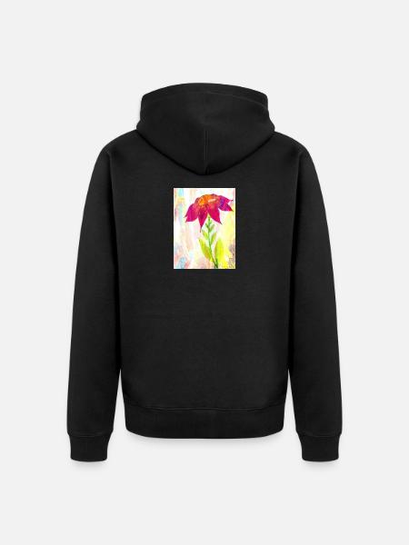 Une fleur - Veste à capuche bio Premium Unisexe - noir
