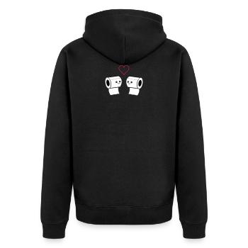 papier toilette amoureux 002 - Veste à capuche bio Premium Unisexe - noir - Dos - Nico (187cm)