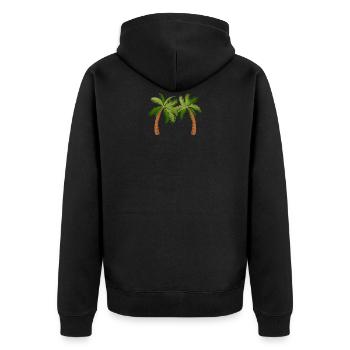 Palme Palmen 1506 W. - Unisex Premium Bio Zip Hoodie - Schwarz - Hinten - Nico (187cm)