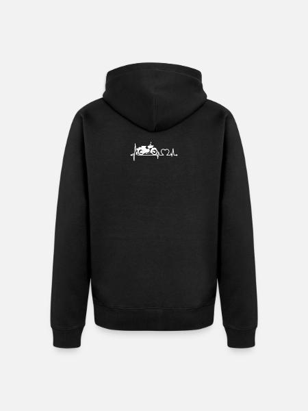 Simson Sparrow heartbeat -white- - Unisex Premium Organic Zip Hoodie - black