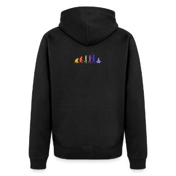 Development Vishuddha Neck Chakra Posture Yoga - Unisex Premium Organic Zip Hoodie - black - Back - Nico (187cm)