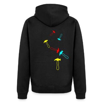 Symbole du marteau - Veste à capuche bio Premium Unisexe - noir - Dos - Nico (187cm)