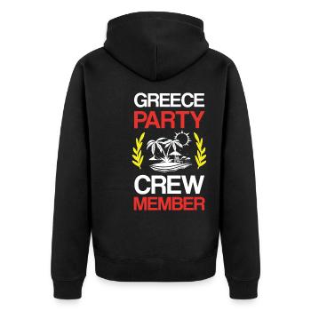 Greece Party Crew - Unisex Premium Organic Zip Hoodie - black - Back - Nico (187cm)