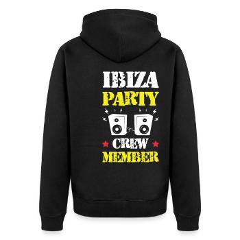 Ibiza Party Crew - Unisex Premium Organic Zip Hoodie - black - Back - Nico (187cm)
