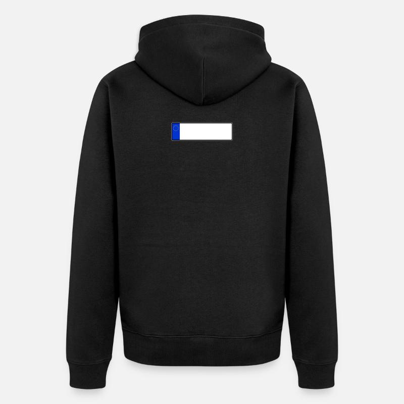 Plaque d'immatriculation vierge courte UE - Veste à capuche bio Premium Unisexe - noir