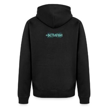 #BETTAFISH Geschenke für Kampffisch Besitzer - Unisex Premium Bio Zip Hoodie - Schwarz - Hinten - Nico (187cm)