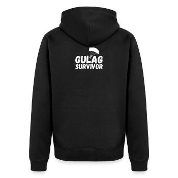 Gulag Warzone King Gamer Meme Idée cadeau - Veste à capuche bio Premium Unisexe - noir - Dos - Nico (187cm)