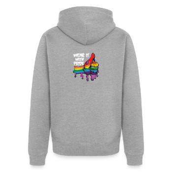 LGBT - Veste à capuche bio Premium Unisexe - gris chiné - Dos - Nico (187cm)