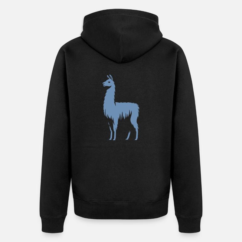 Silhouette de lama - Veste à capuche bio Premium Unisexe - noir