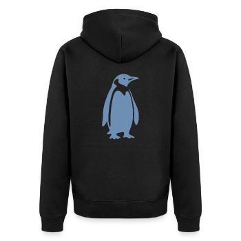 Cool Penguin Silhouette Minimalist Design - Unisex Premium Organic Zip Hoodie - black - Back - Nico (187cm)