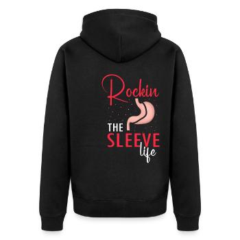 Gastric Bypass and Gastric Bypass Operation Design - Unisex Premium Organic Zip Hoodie - black - Back - Nico (187cm)