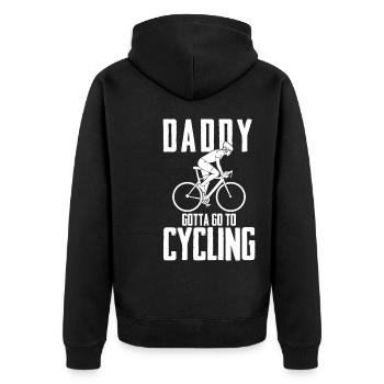 Cadeau de fête des pères pour papa pour la fête des pères - Veste à capuche bio Premium Unisexe - noir - Dos - Nico (187cm)