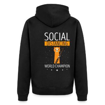 Bassoon Wind Instrument Design for Bassoonist - Unisex Premium Organic Zip Hoodie - black - Back - Nico (187cm)