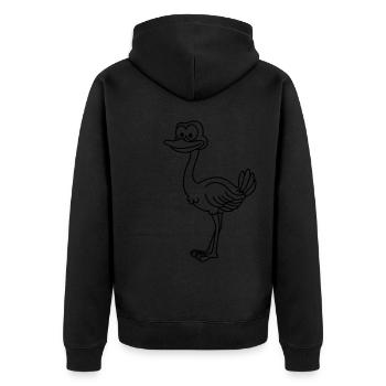 Strauss Comic Animal - Unisex Premium Organic Zip Hoodie - black - Back - Nico (187cm)