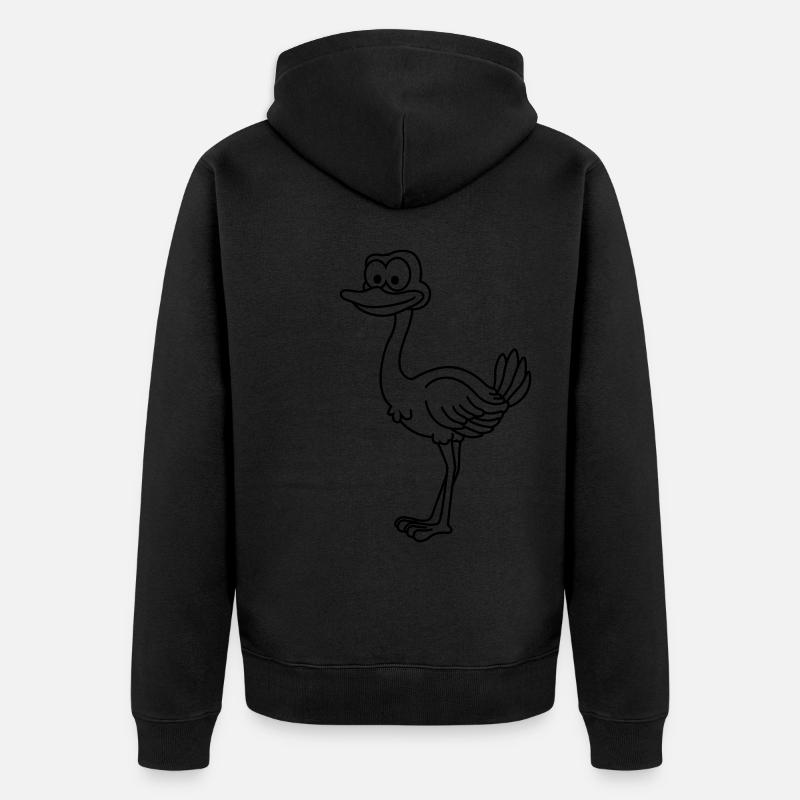 Strauss Comic Animal - Veste à capuche bio Premium Unisexe - noir