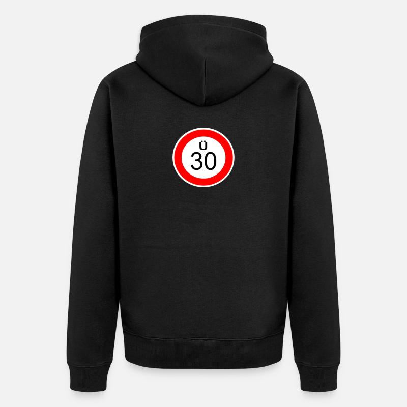 Ü30 - Unisex Premium Bio Zip Hoodie - Schwarz
