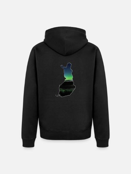 The map of Finland - Unisex Premium Organic Zip Hoodie - black