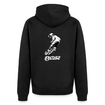 bmx race racing vtt motocross - Veste à capuche bio Premium Unisexe - noir - Dos - Nico (187cm)
