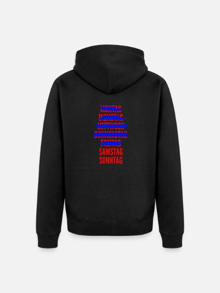 Wochenende - Unisex Premium Bio Zip Hoodie - Schwarz