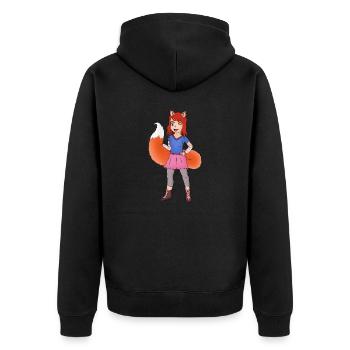 Belle illustration de Fox Girl - Veste à capuche bio Premium Unisexe - noir - Dos - Nico (187cm)