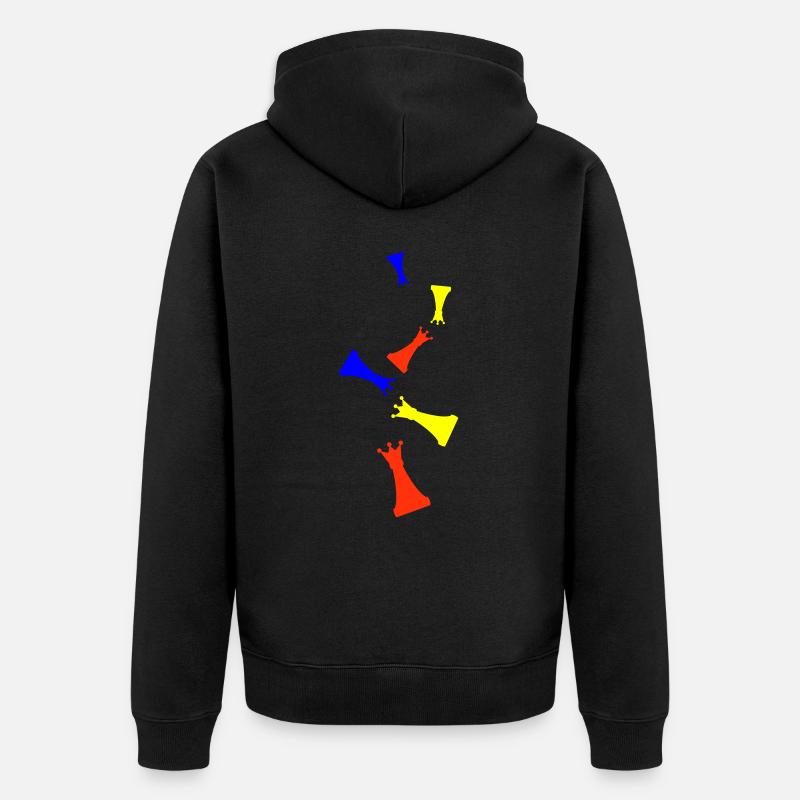 Reine des pièces d’échecs - Veste à capuche bio Premium Unisexe - noir