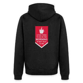 ne me parle pas - Veste à capuche bio Premium Unisexe - noir - Dos - Nico (187cm)