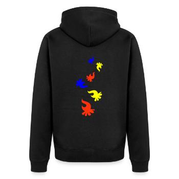 Feu de camp coloré - Veste à capuche bio Premium Unisexe - noir - Dos - Nico (187cm)