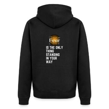 Fear is the only thing standing in your way - Veste à capuche bio Premium Unisexe - noir - Dos - Nico (187cm)