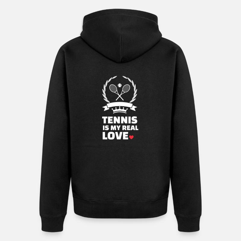 J’adore le tennis - Veste à capuche bio Premium Unisexe - noir