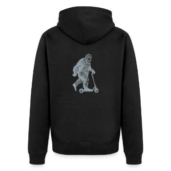 Bigfoot Sasquatch Sur Scooter Drôle Bigfoot Sasquat - Veste à capuche bio Premium Unisexe - noir - Dos - Nico (187cm)