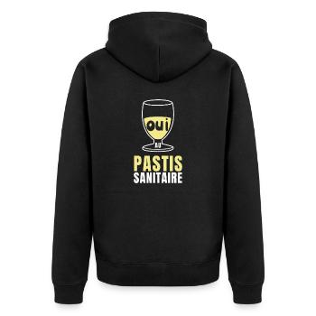 Oui au Pastis Sanitaire - Veste à capuche bio Premium Unisexe - noir - Dos - Nico (187cm)
