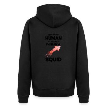 This is My Human Costume Im a Really squid - Veste à capuche bio Premium Unisexe - noir - Dos - Nico (187cm)