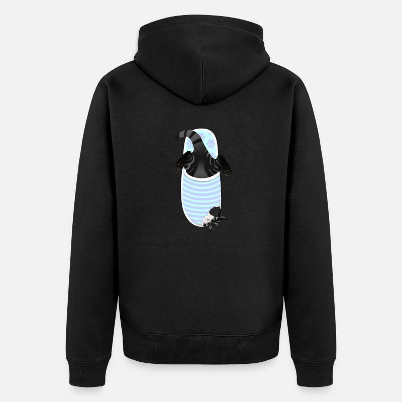 Chaton Noir - Veste à capuche bio Premium Unisexe - noir