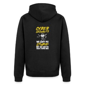 Cybersecurity Hackers IT Security - Unisex Premium Organic Zip Hoodie - black - Back - Nico (187cm)