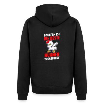 Huhn Bauer Bauernhof Küken Landwirt Hühner - Unisex Premium Bio Zip Hoodie - Schwarz - Hinten - Nico (187cm)